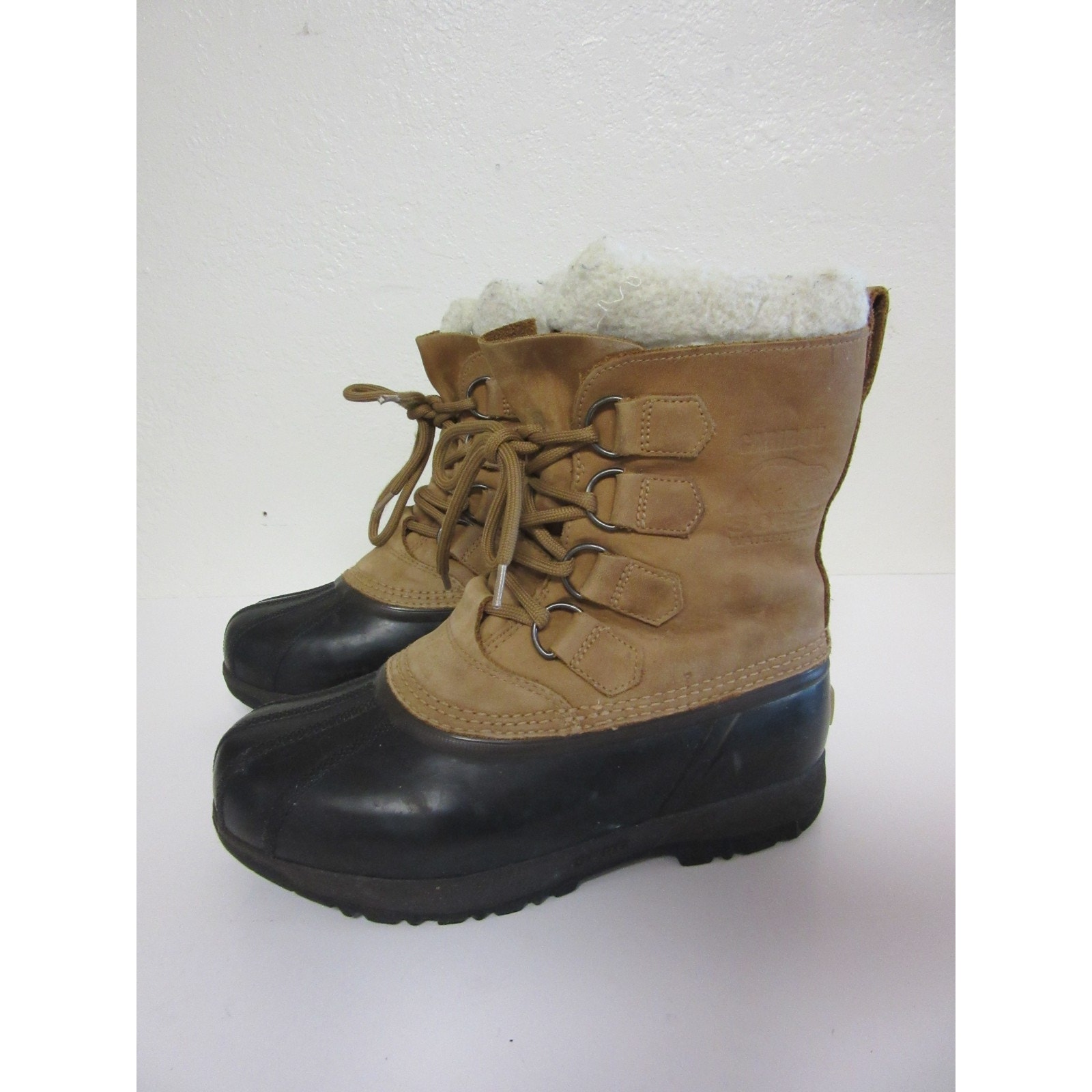 Sorel Caribou Ii Tan 7 Waterproof Snow Hiking Lace Up Lugged Sole Boots